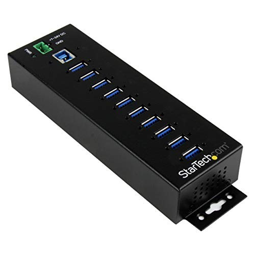 StarTech HB30A10AME 10 Port USB Hub Metal Industrial USB 3.0