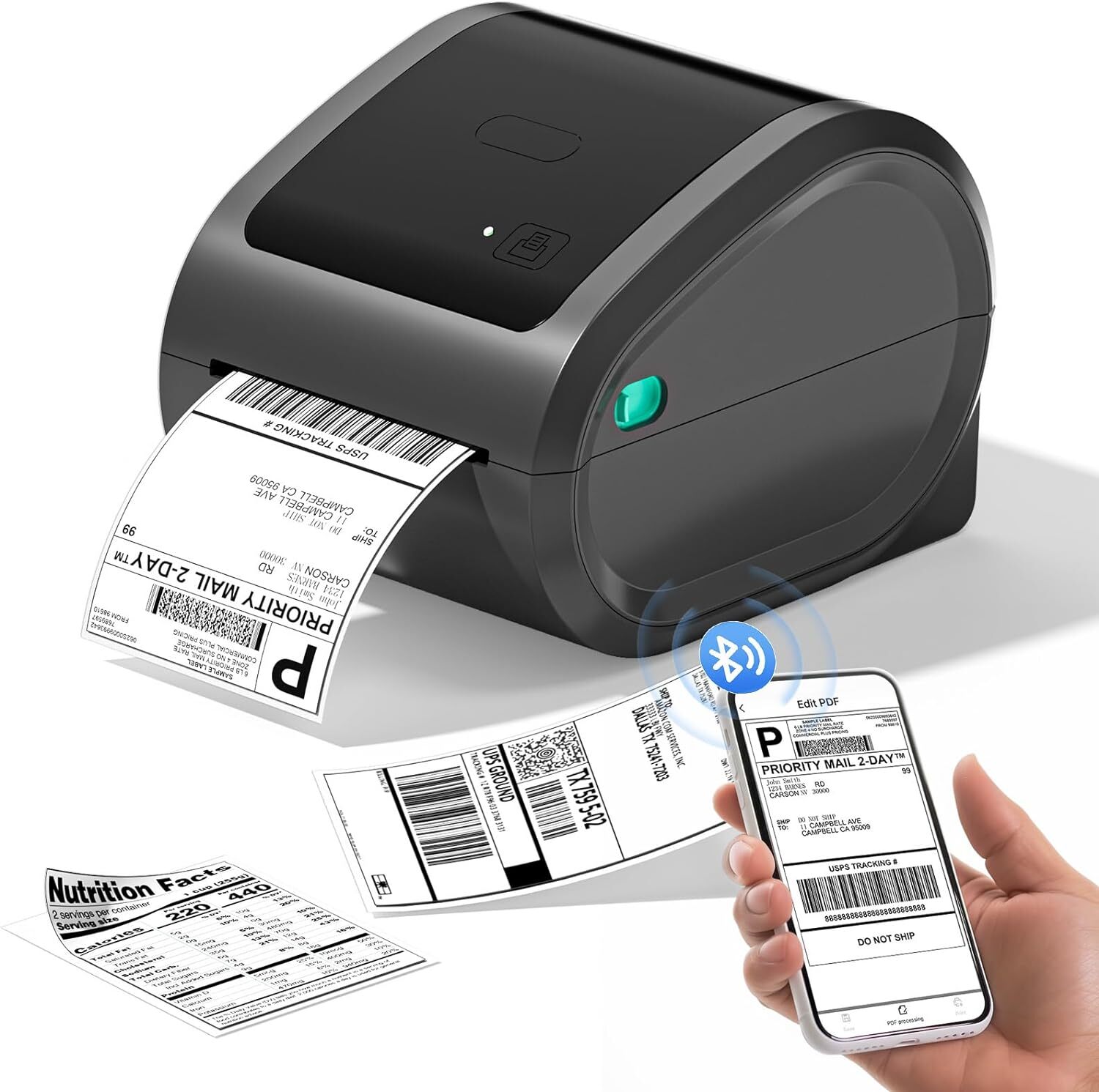 Phomemo D520-BT Bluetooth Thermal Shipping Label Printer 4x6 for Small Business