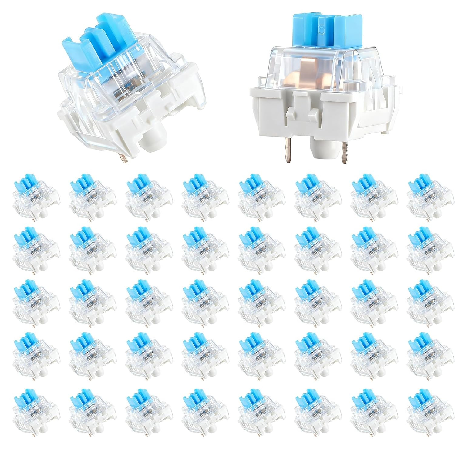 Keyboard Switches, 50 Pcs 3 PIN Blue Keyboard Clicker Replacement Dustproof