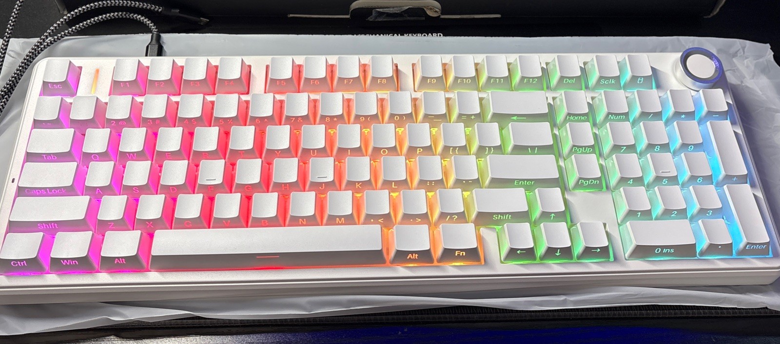 Aula F99 Pro 3 In 1 Hot-Swappable RGB Gasket Mechanical Keyboard - White