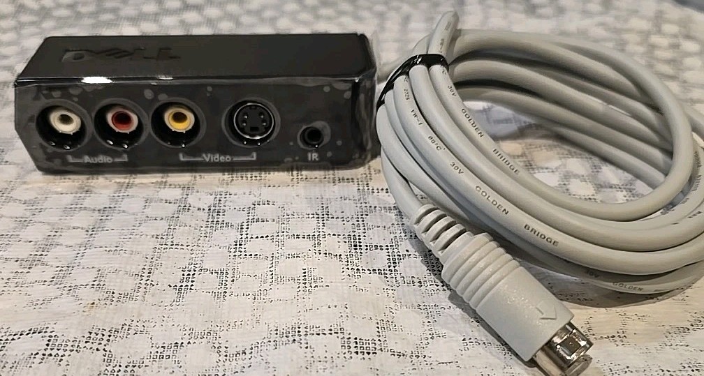 Dell ~ S-Video RCA TV-Out Breakout Cable 044CTV 44CTV 070TVD Retro Gaming Laptop