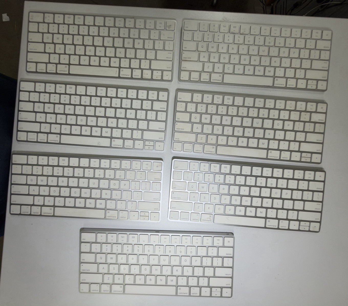 LOT OF 7 Apple Magic Keyboard A1644 Silver Wireless Bluetooth Keyboard