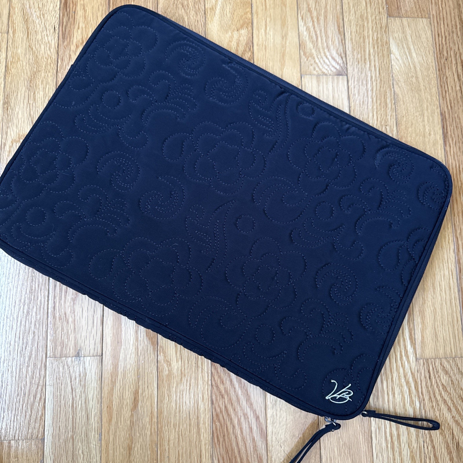 18”x12” Black Quilted Vera Bradley Laptop Sleeve
