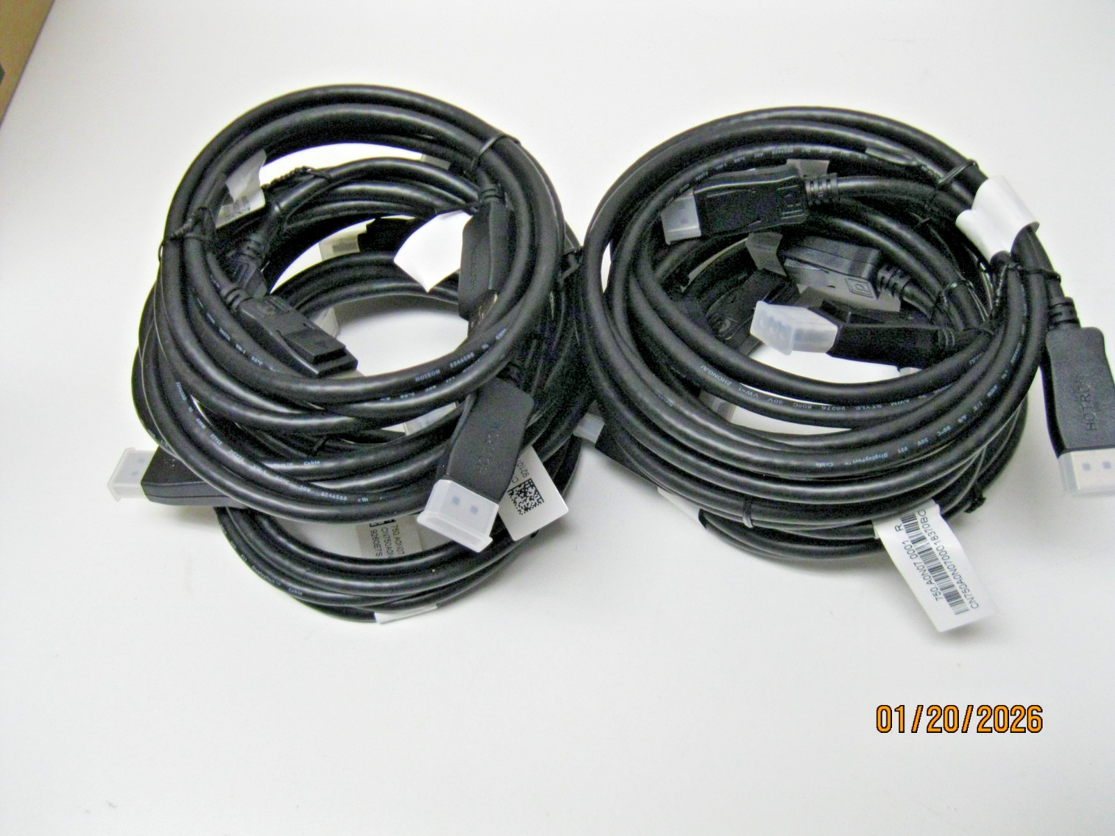 Lot of 10 Genuine Hotron 6' DisplayPort Cable PC TV LCD Video 750.A0N07.0001