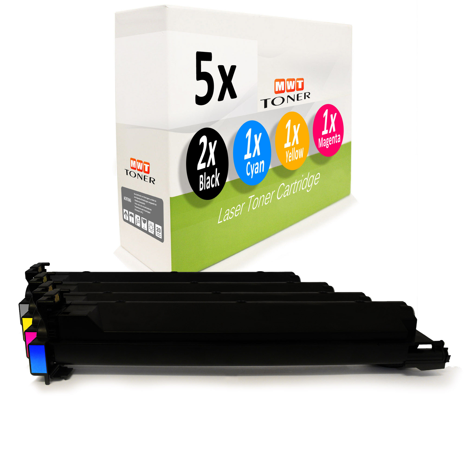 5x Toner replaces Konica Minolta TN-210C TN-210K TN-210M TN-210Y
