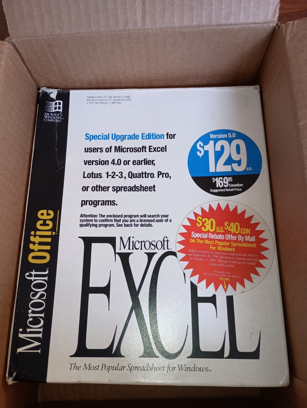 Microsoft Excel 5.0 for Windows 3.5" Floppy Disk Set (9 Disks, 1993) BOXED WORKS
