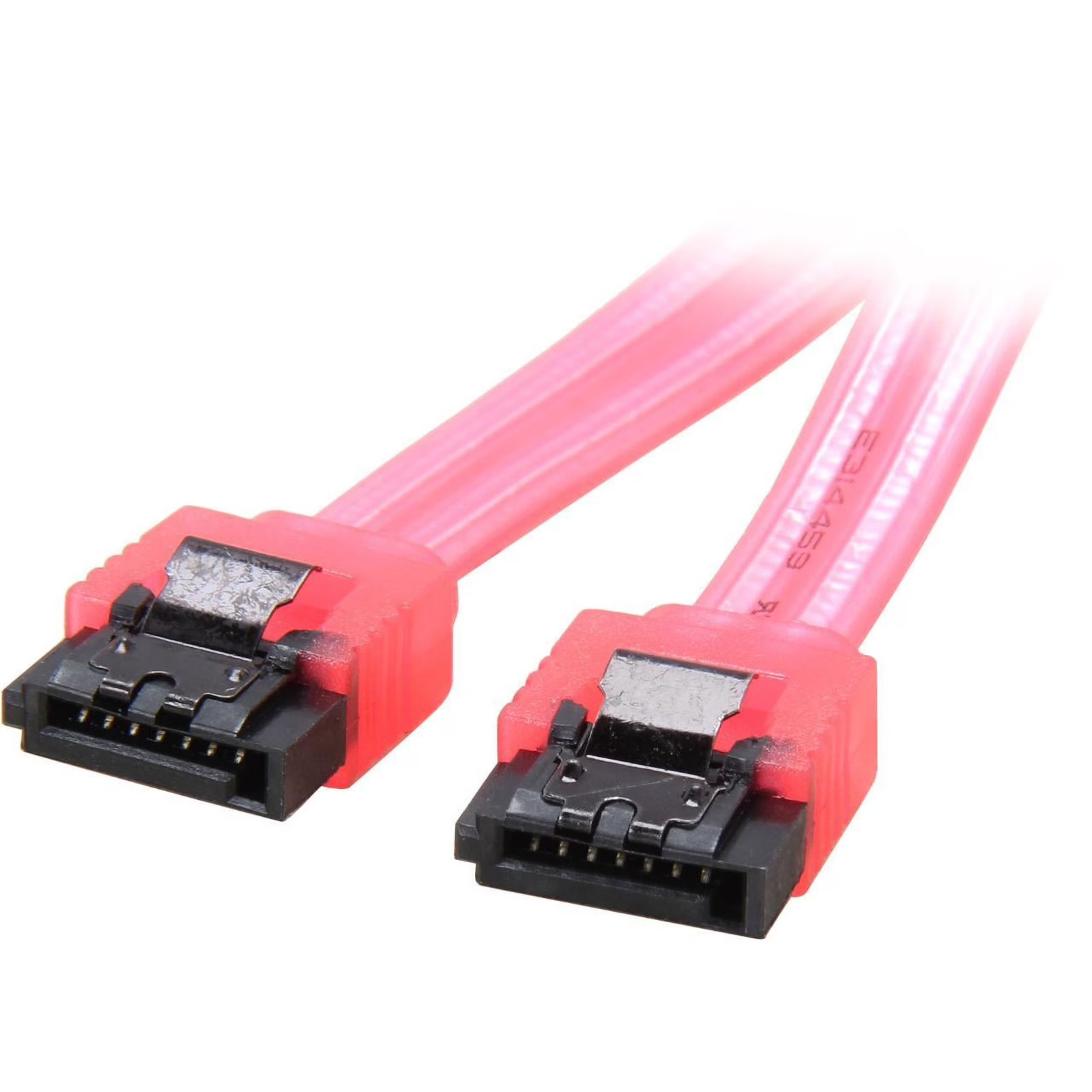Brand New Coboc  6" SATA III 6Gb/s Data Cable w/Latch UV Red SC-SATA3-6-LL-RD