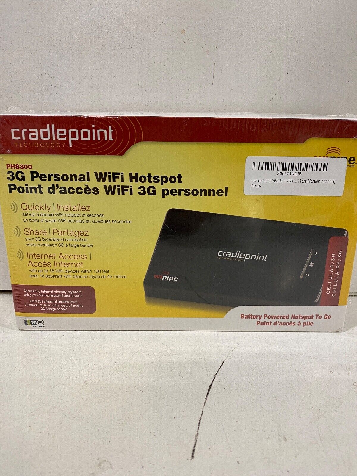 Cradlepoint PHS300 Battery Powered 3G/4G Personal WiFi Hotspot New In Box Sealed
