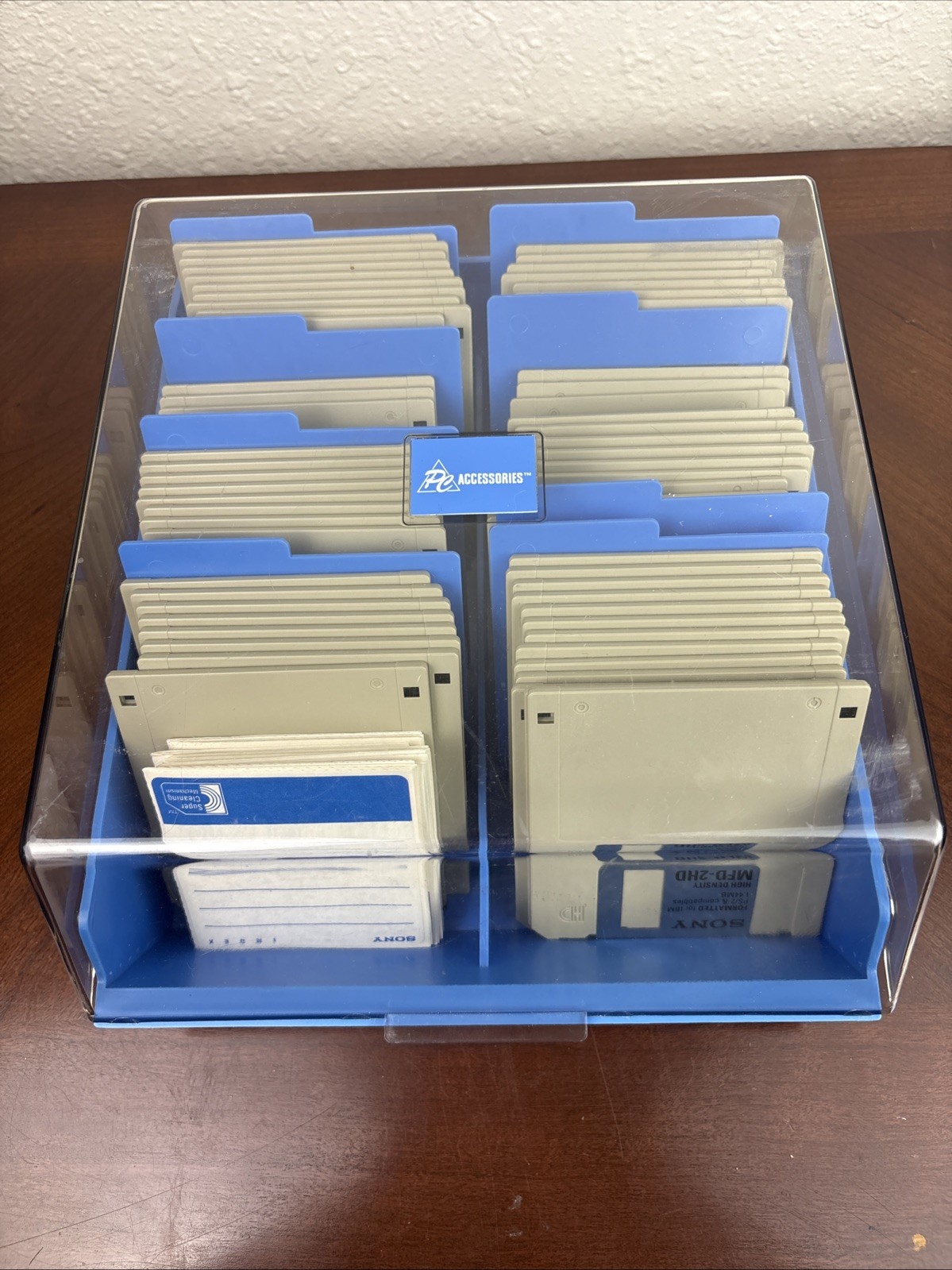 Vintage Lot Of 61 Sony MFD-2HD 3.5” Floppy Disks In Case Extra Labels