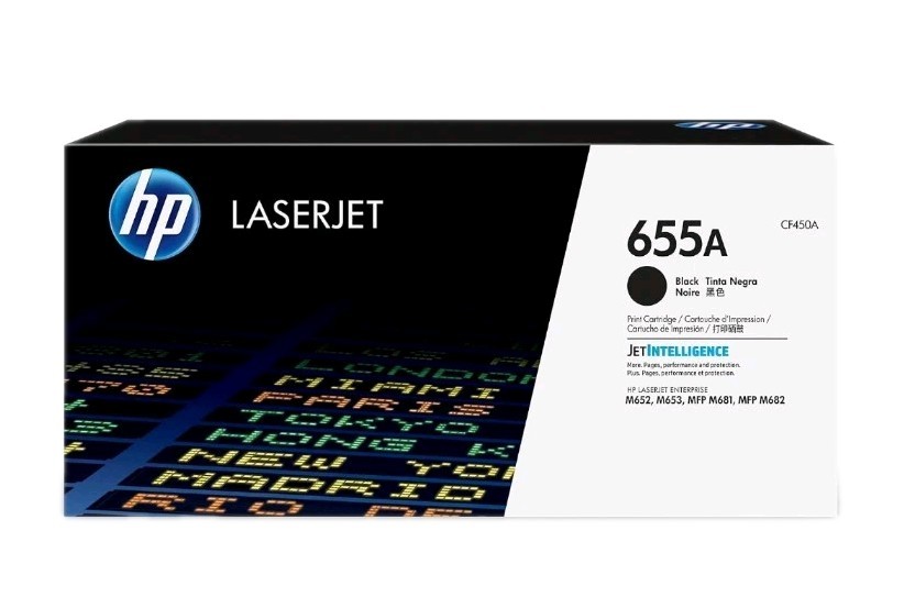 HP CF450A 655A Black Toner Cartridge Genuine OEM New Factory Sealed M652 M653