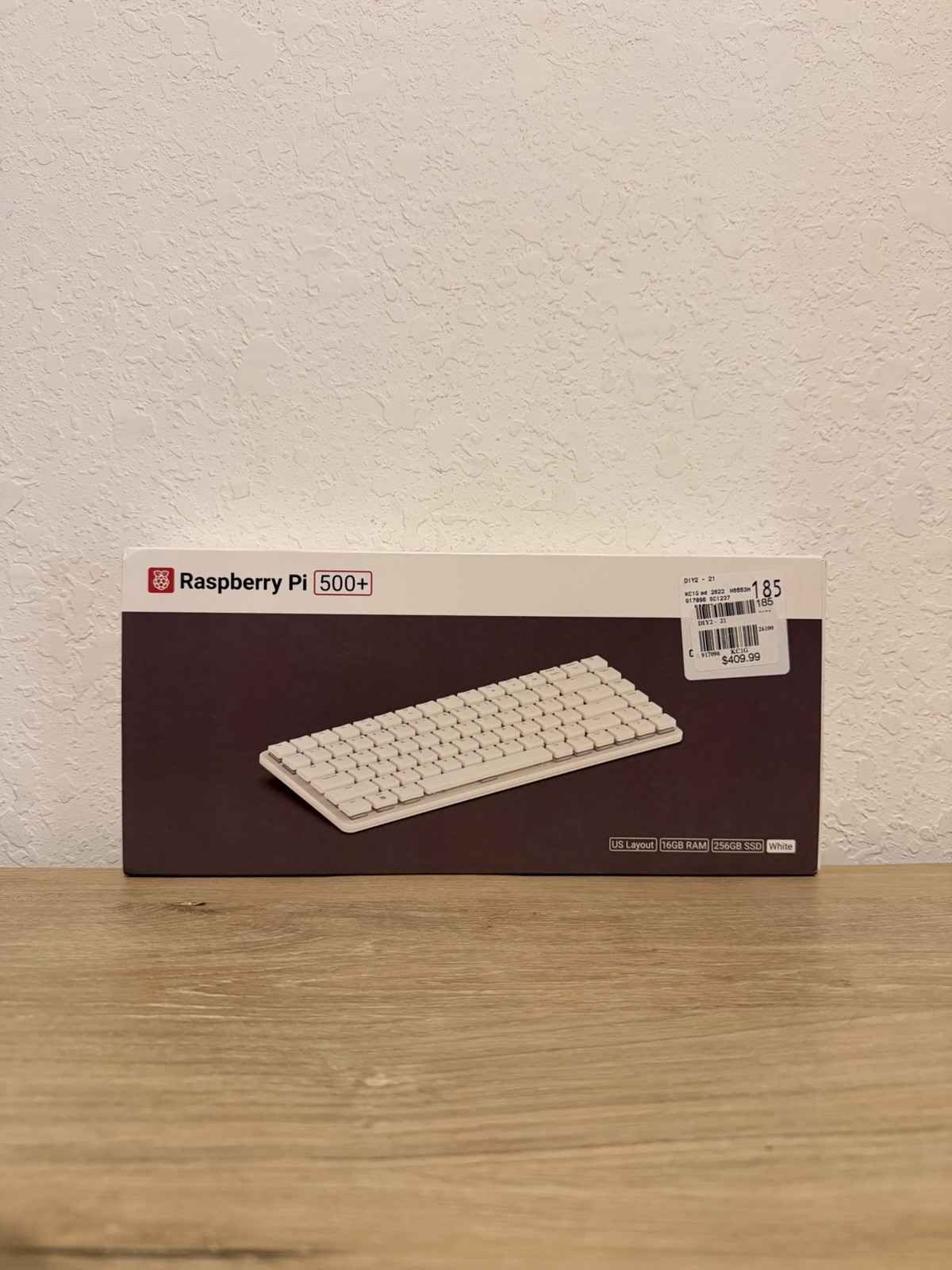 Raspberry Pi 500+ Computer Keyboard 16GB RAM 256GB NVMe SSD US Layout White
