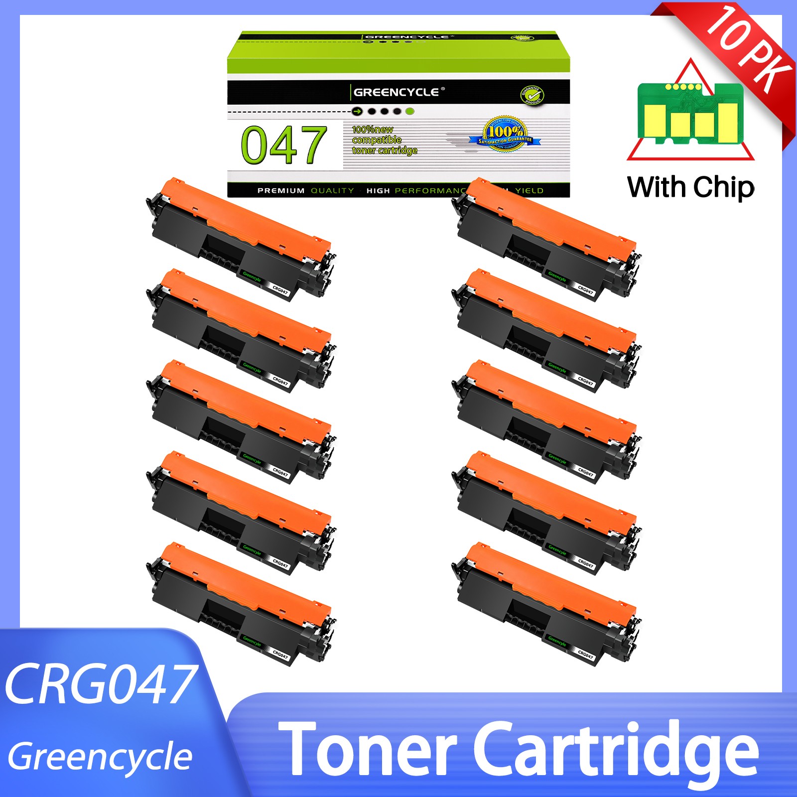 10PK CRG047 Toner Cartridge Black Compatible for Canon  imageCLASS MF113 MF112