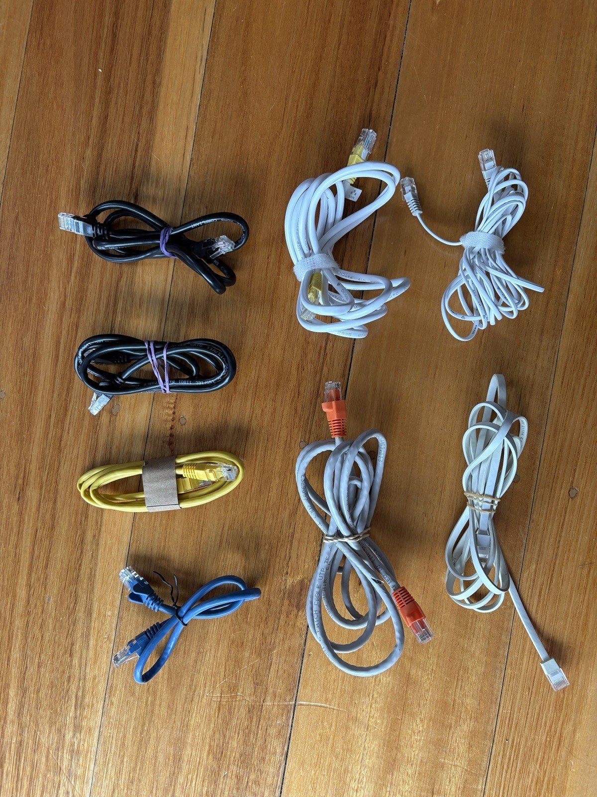 Ethernet Cable Bundle x8 Cat6 Cat5e RJ45 + RJ11 Phone DSL NBN Modem 0.5m-2.8m