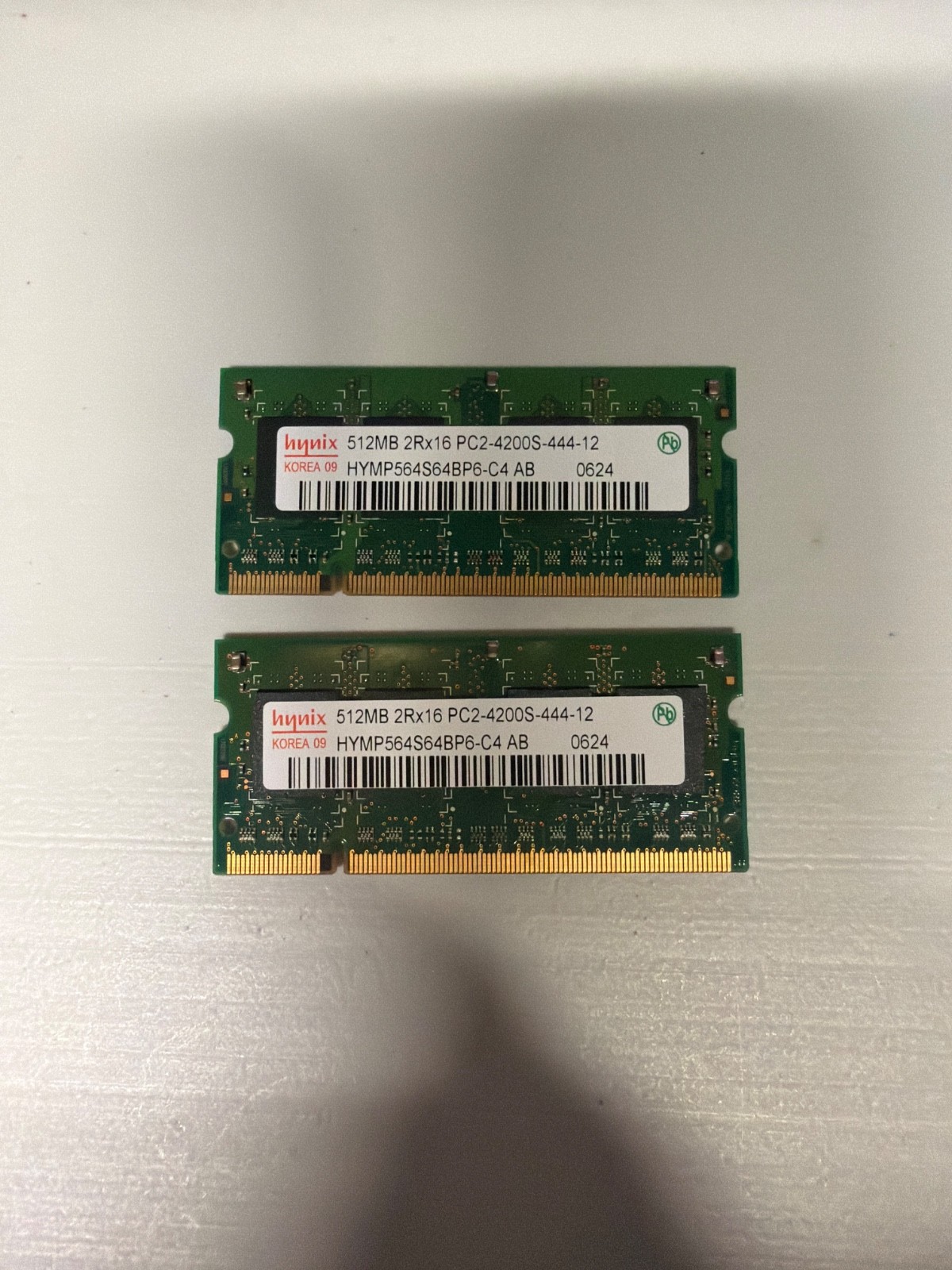 1GB Hynix HYMP564S64CP6-C4 AB 0648 2 X 512MB 2Rx16 PC2-4200S Laptop Memory Kit