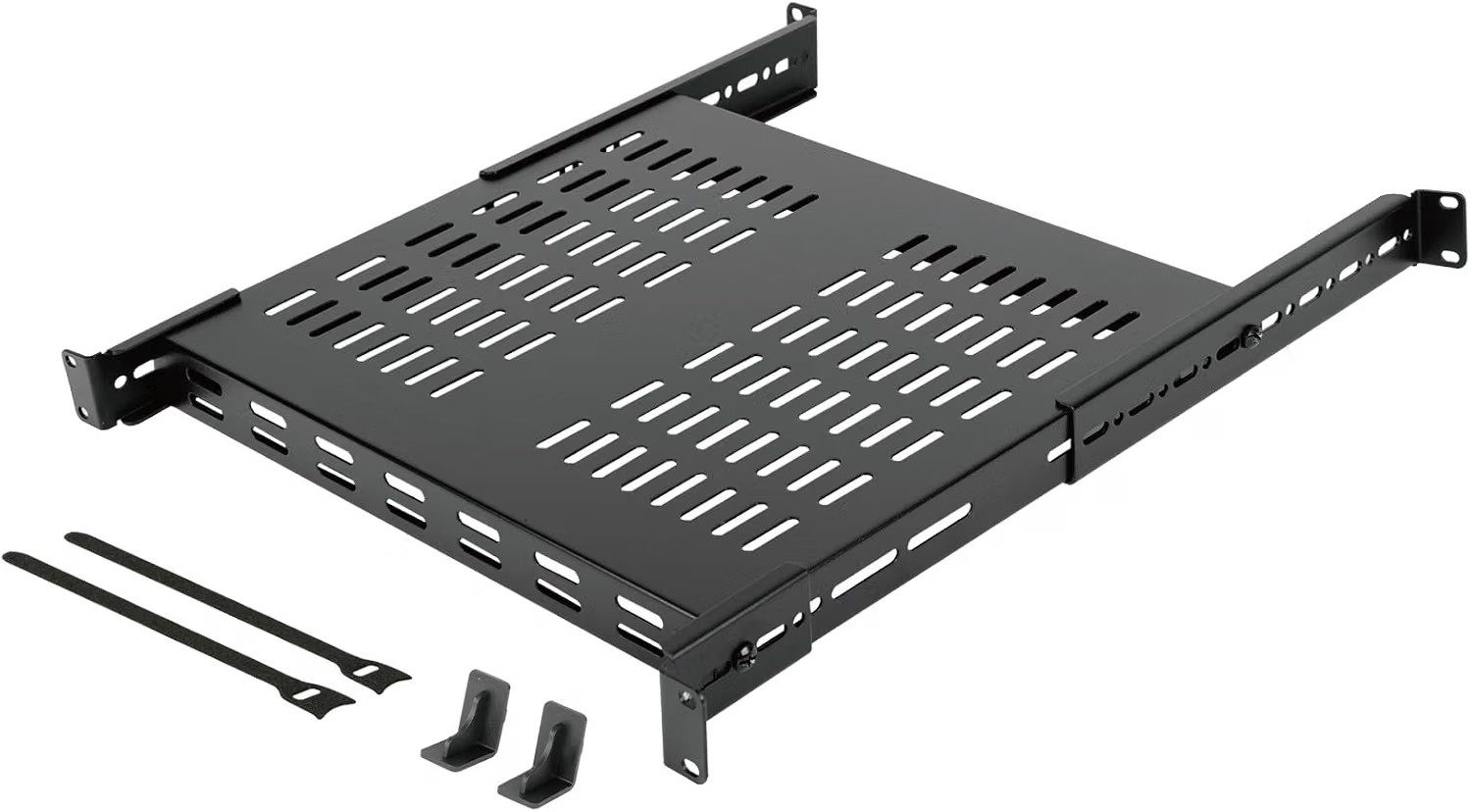 Fixed Rack Server Shelf 1U 19" Shelves 4 Post Rack Mount Adjustable 14"-20.5"
