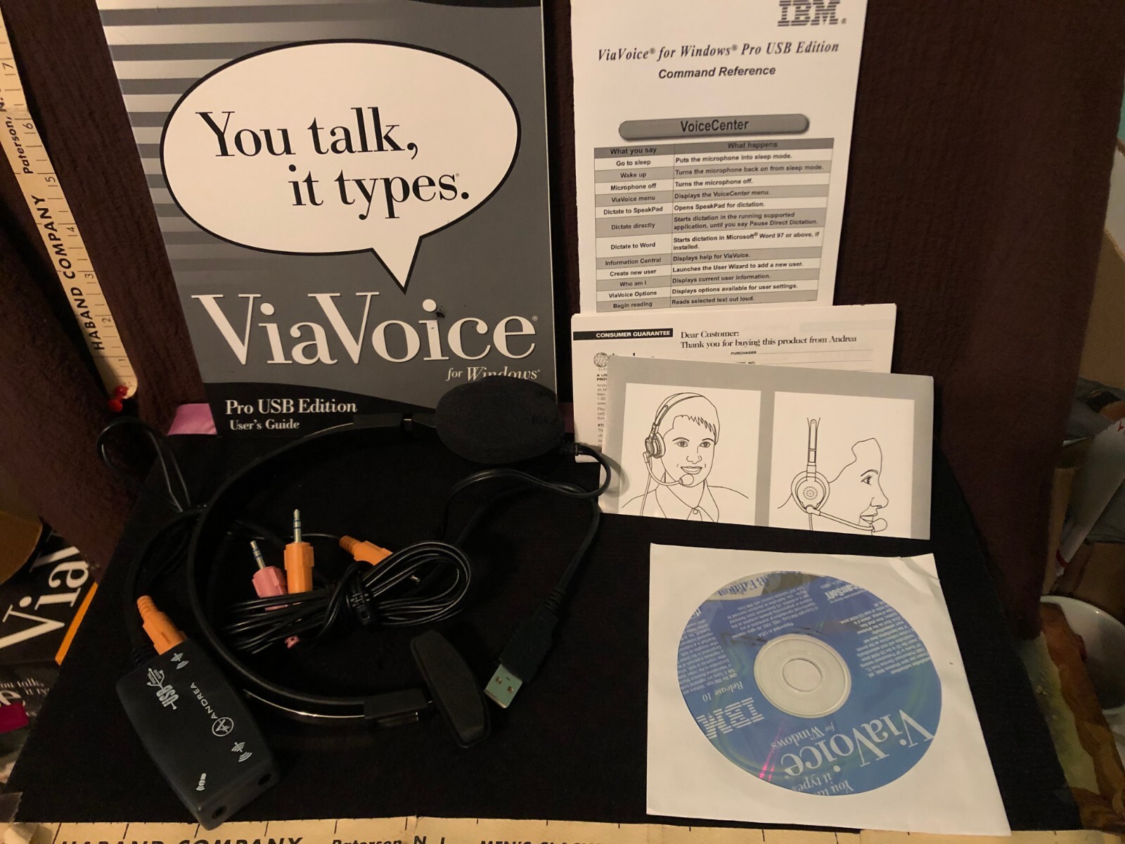 IBM Via Voice Release 10 Windows W/ Stereo Headset You Talk It Types     s