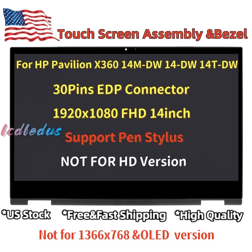 New HP L96515-001 Nv140fhm-n4k V8.0 OEM HP Lcd Display Touch A1015 Replacement
