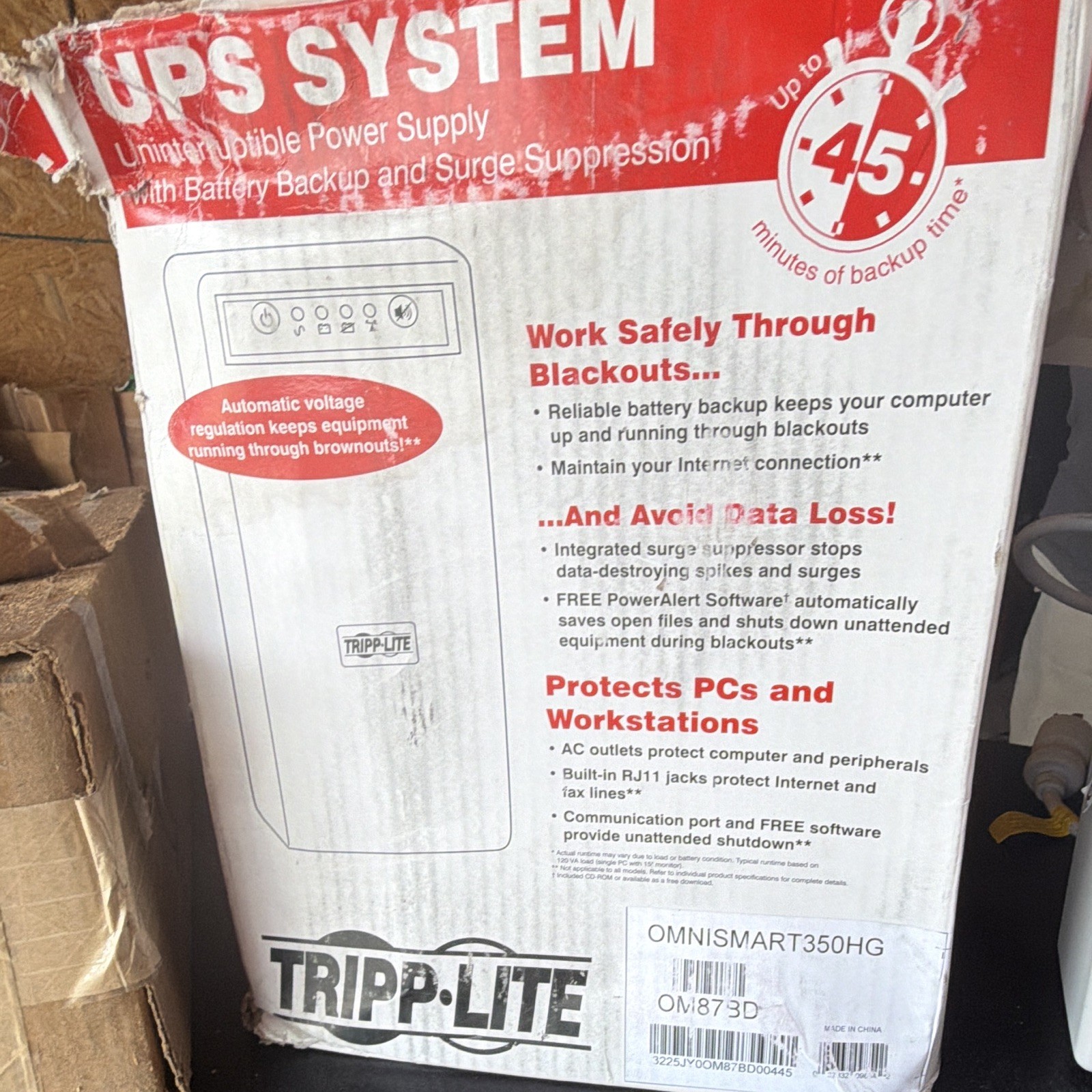 Tripp Lite OmniSmart OMNISMART350HG UPS 350VA/210W AVR 4 Outlets 120V