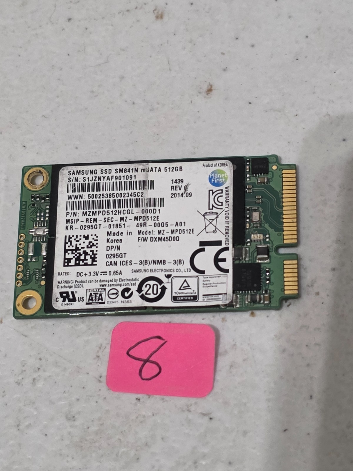 512GB mSATA Samsung SSD OEM SSD Drive Good Health #8