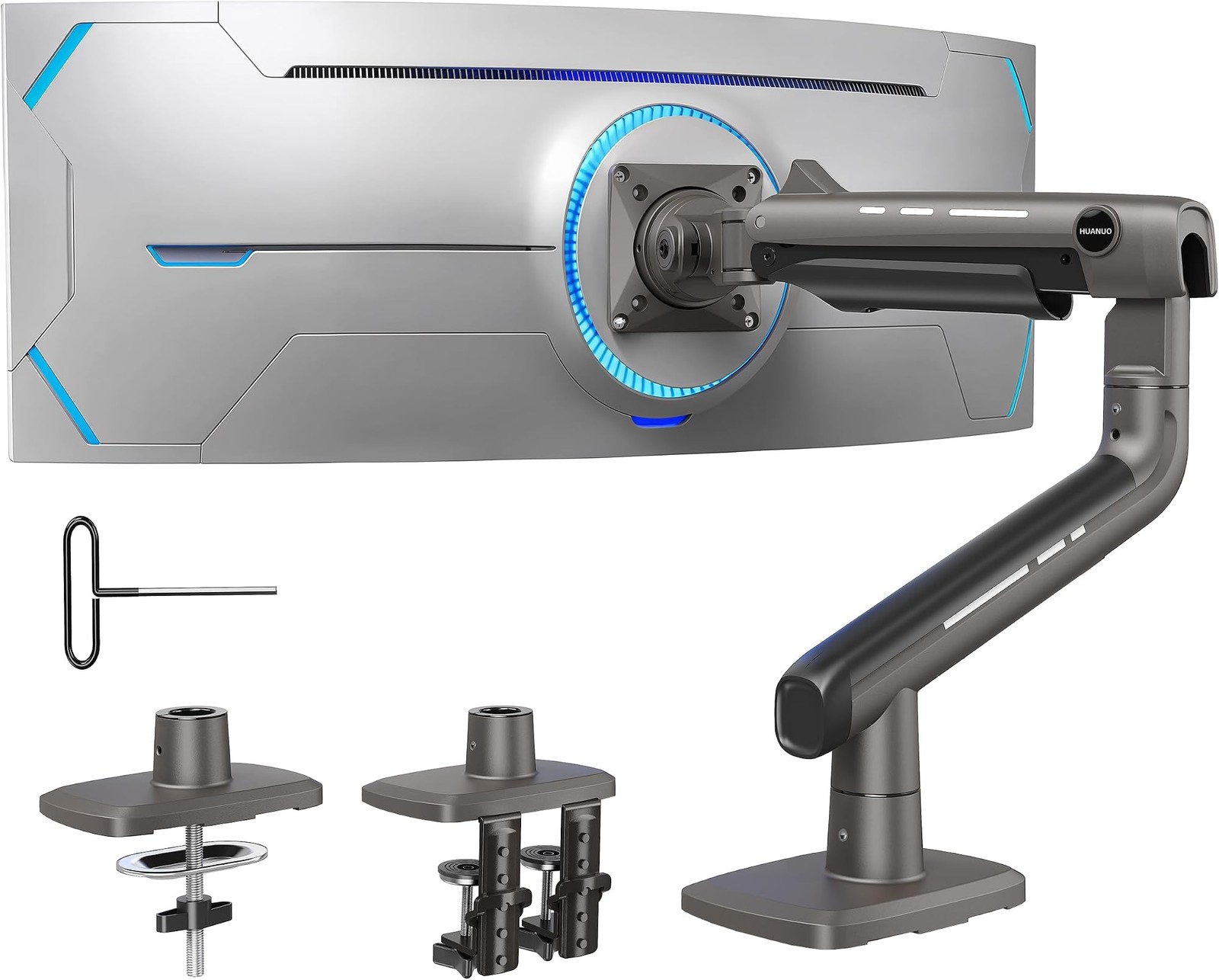 HUANUO TitanLift Heavy Duty Monitor Arm for Screens up to 49", Holds 44 lbs, ...