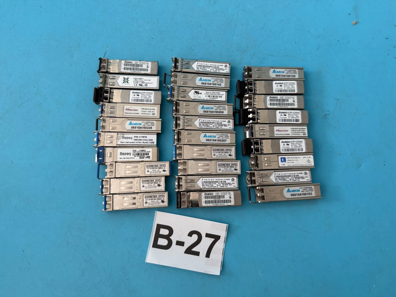 Lot of 29 SFP 1Gb 1310nm SMF 10–20km Cisco Compatible  Avago Finisar Delta Bezeq