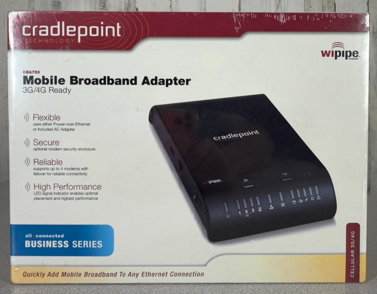 NIB Cradlepoint CBA750 3G 4G Mobile Broadband Adapter Router Business Series