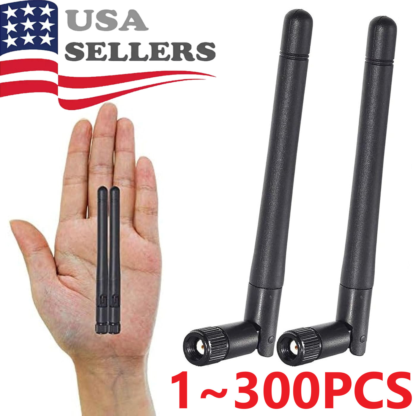 300X RP-SMA Antenna for WiFi 2.4GHz 5Ghz Wireless Router or Card Female Pin LOT