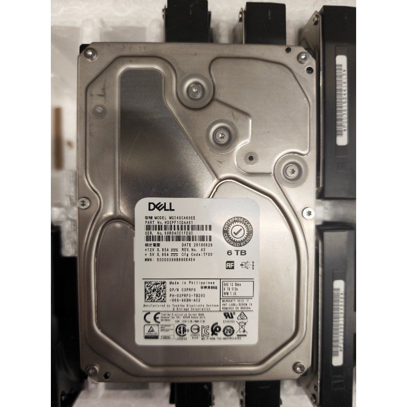 Dell 03PRF0 6TB 7.2K 12Gb/s SAS 3.5" HDD MG04SCA60EE Server Hard Drive