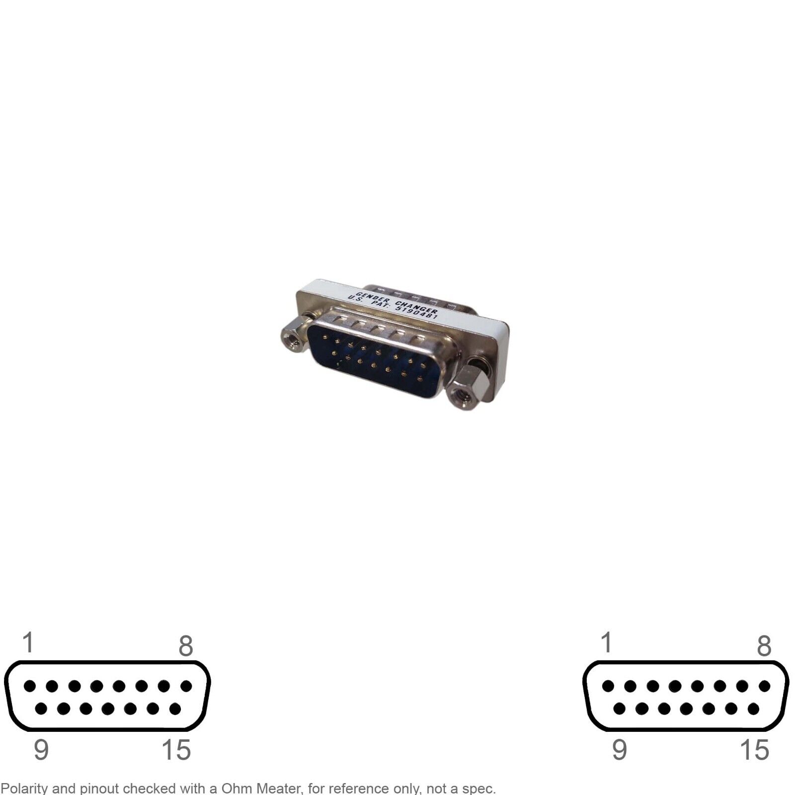 Adapter D-Sub Game Port Midi DB 15 Pin DB15 Male Coupler Mini Gender Changer