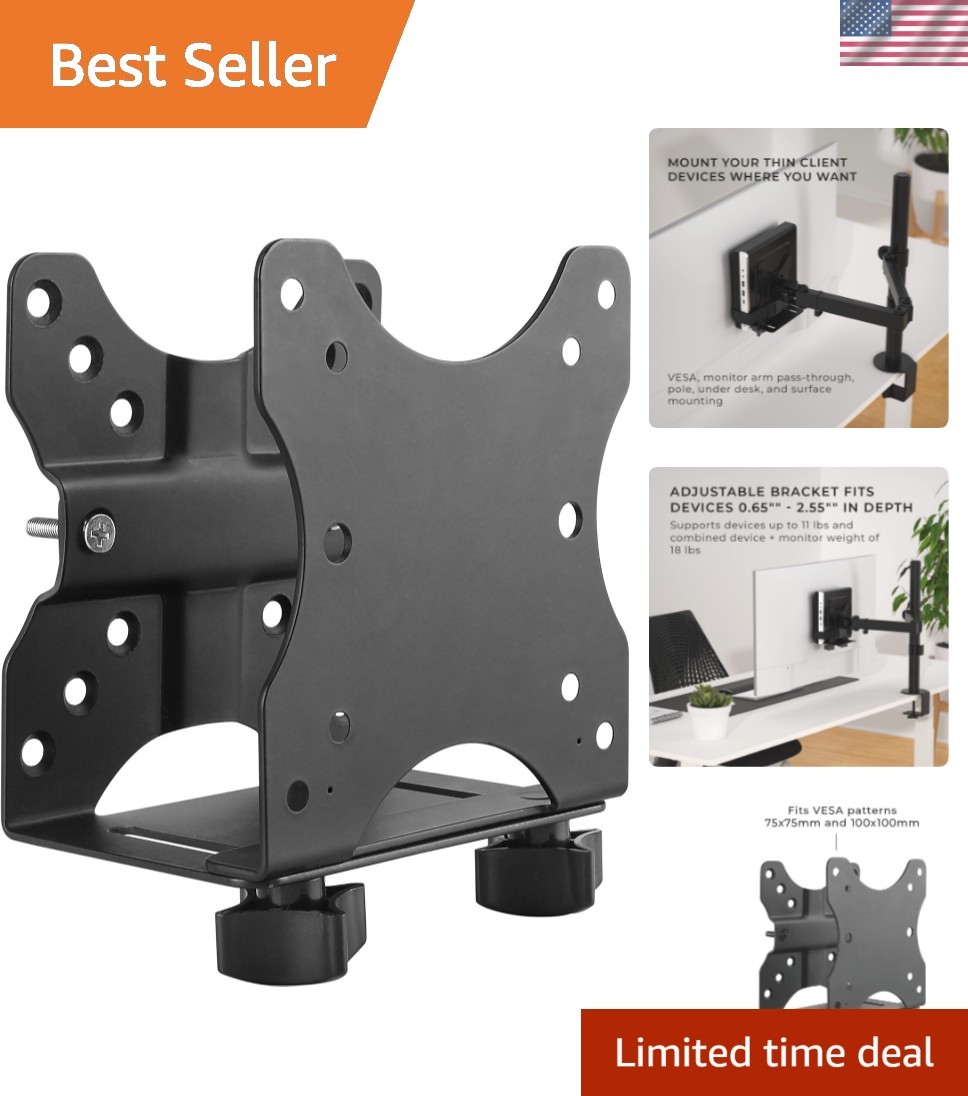 Thin Client Mount Bracket Mini PC VESA Monitor Arm, Under Desk