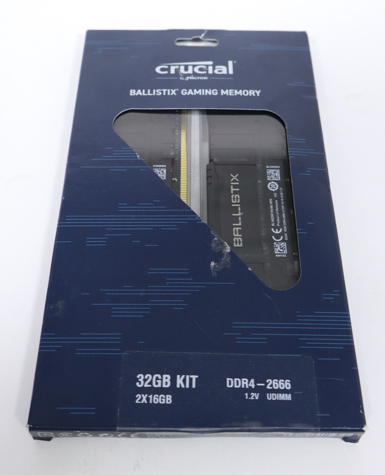 Lot of 2 Crucial Ballistix 16GB (32GB total) DDR4-2666 1.2V UDIMM Desktop RAM