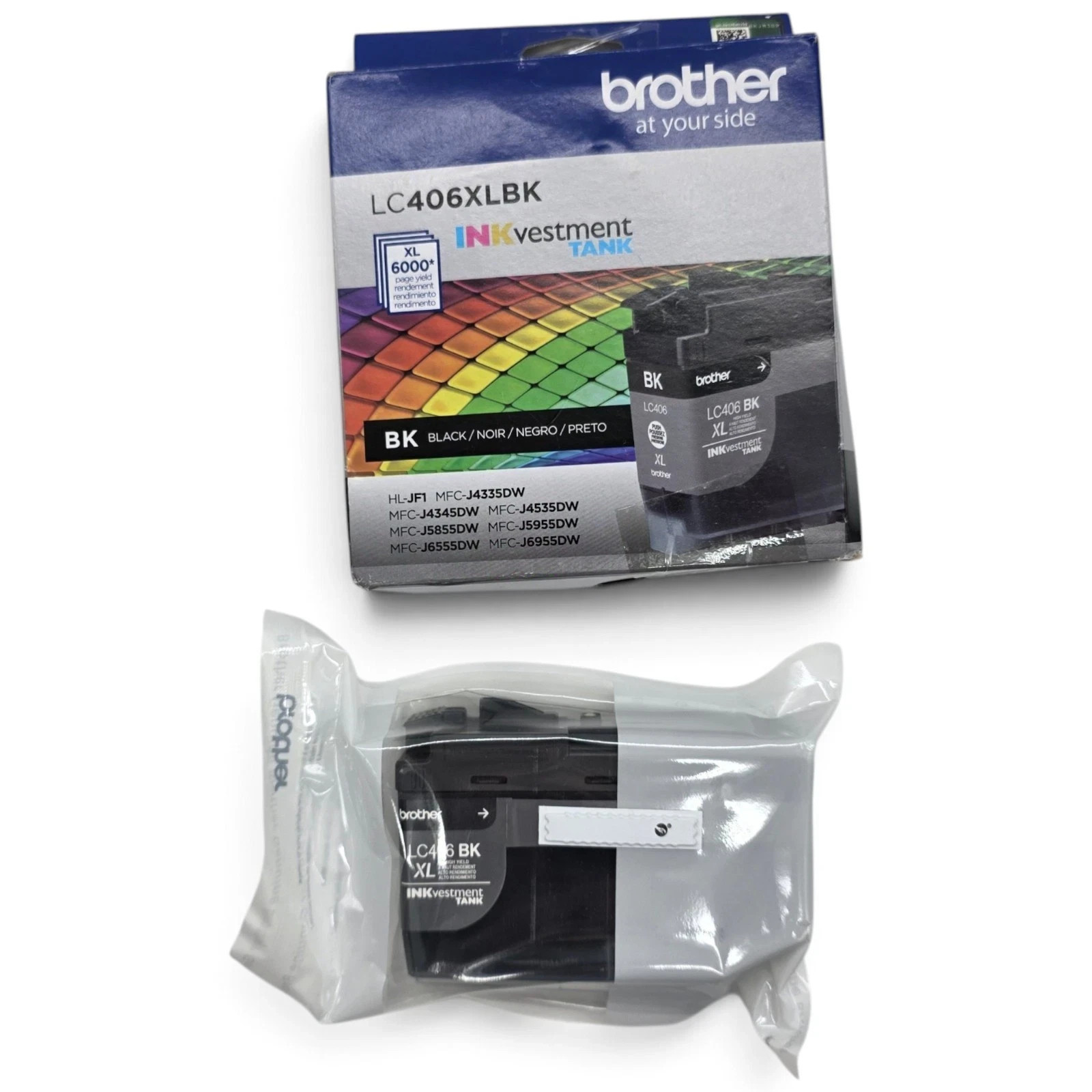 Genuine Brother LC406XLBK Black High-Yield Ink Cartridge (01/2028) New