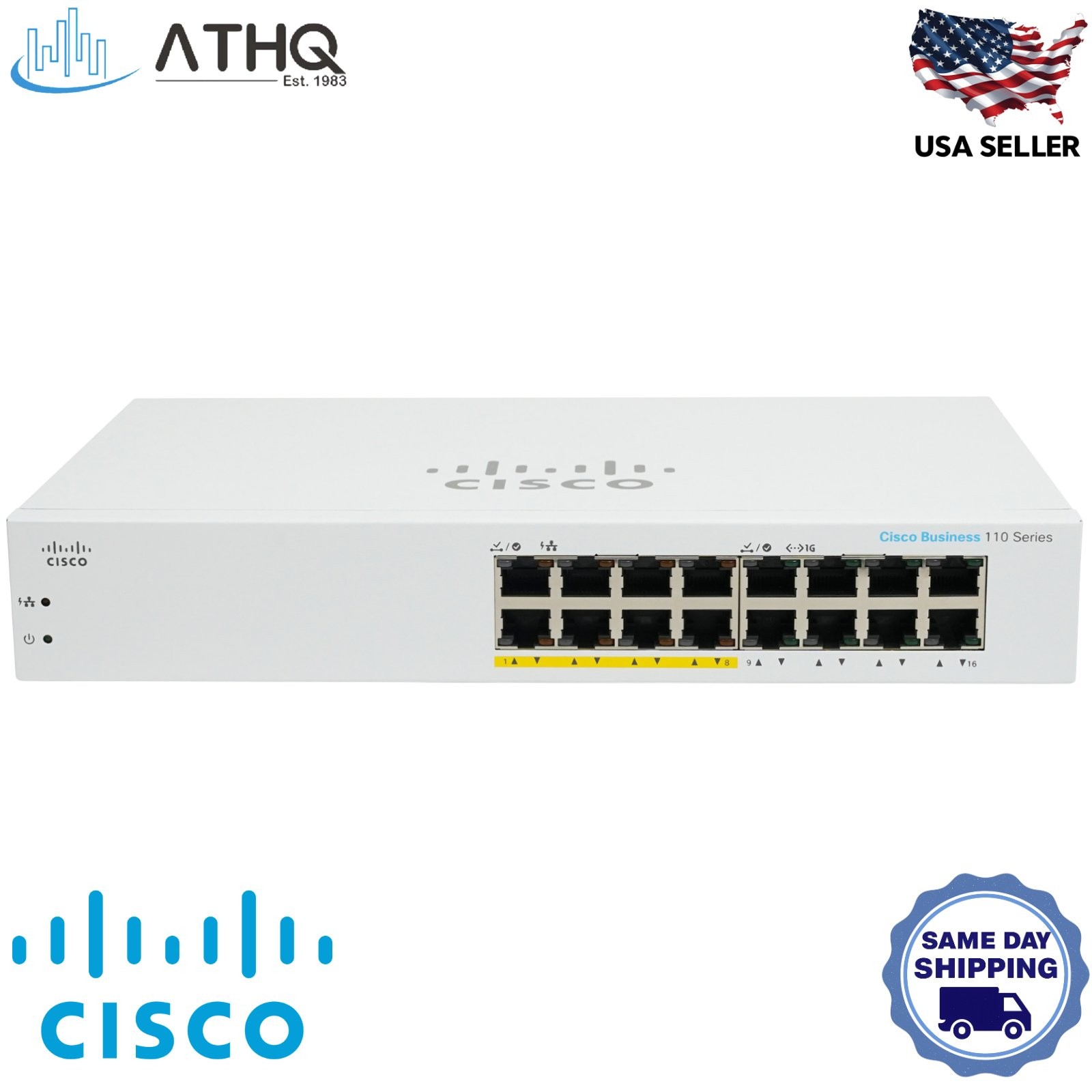 Cisco CBS110-16PP (EU) 16-Port Gigabit Unmanaged Switch 8x PoE 64W 1U Refresh