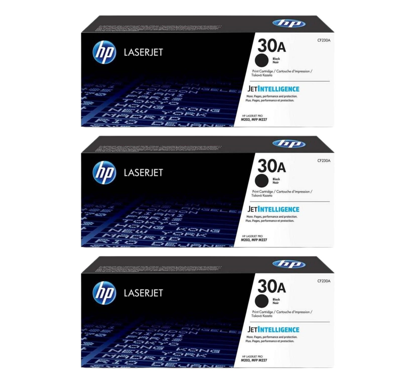 HP 30A Lot of 3 Black Toner Cartridge (CF230A) Sealed Box✅