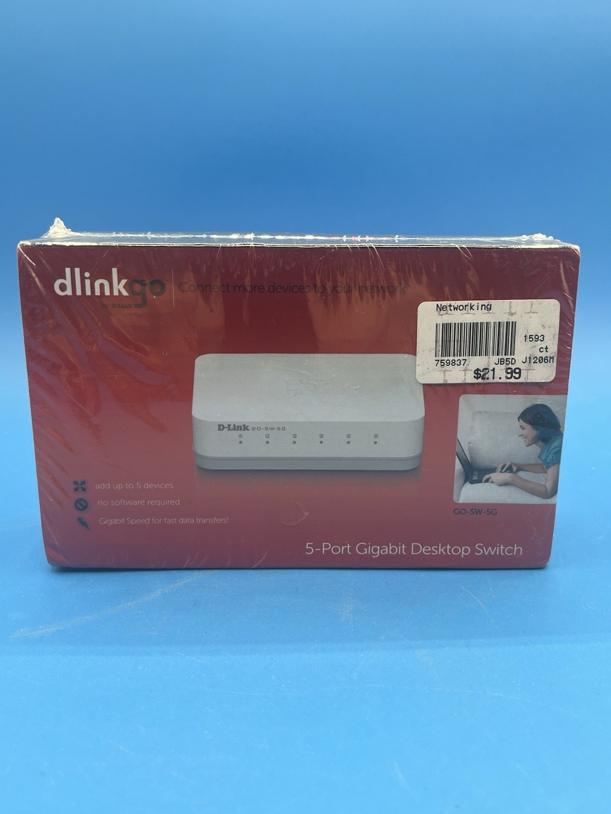 NEW Sealed D-Link GO-SW-5G 5-Port Gigabit Desktop Switch Ethernet Network