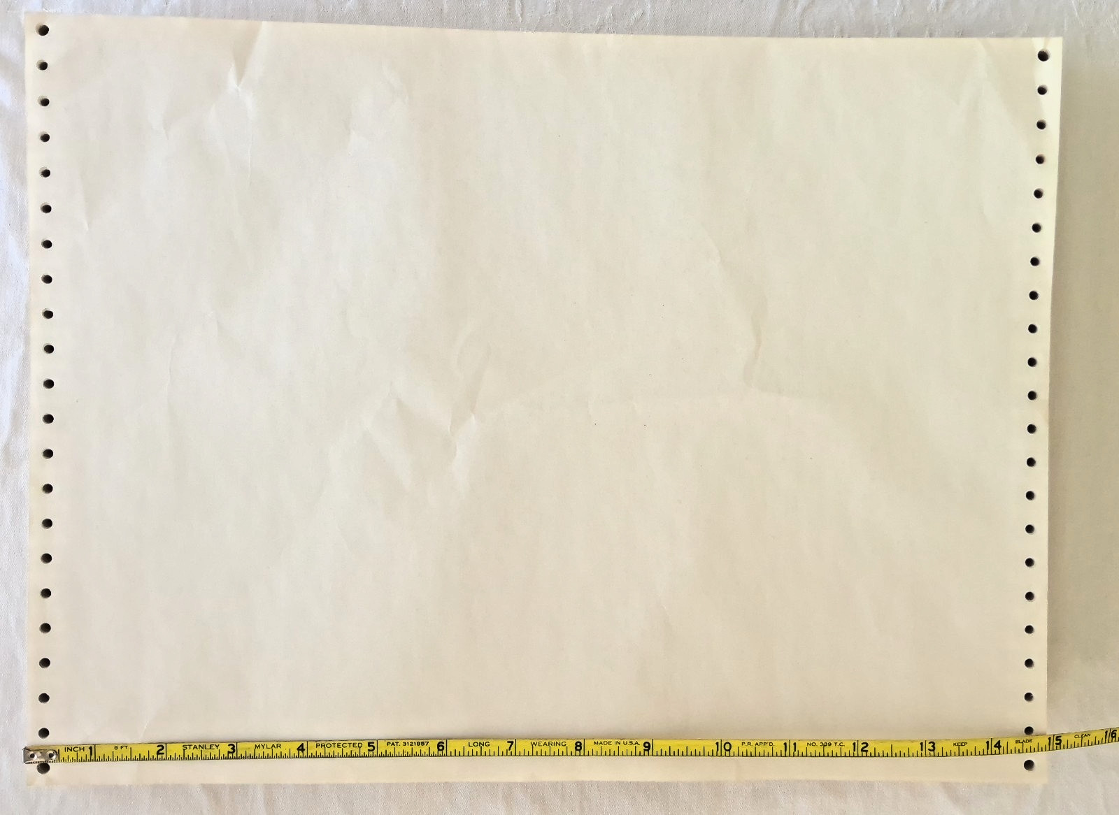 Vtg Continuous Dot Matrix Printer Paper 14 7/8 x 11 Tractor Fed White 500+sheets