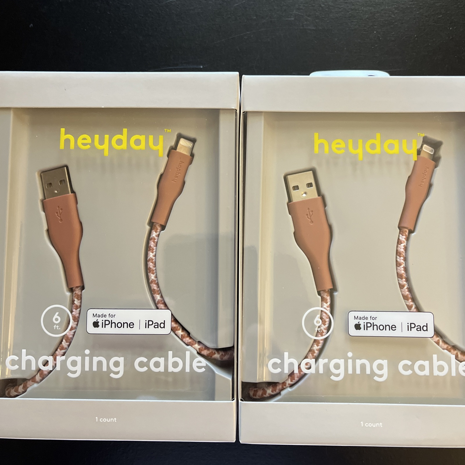 heyday 6 Ft Lightning to USB-A Braided Cable High Speed Charger (Lot Of 2)