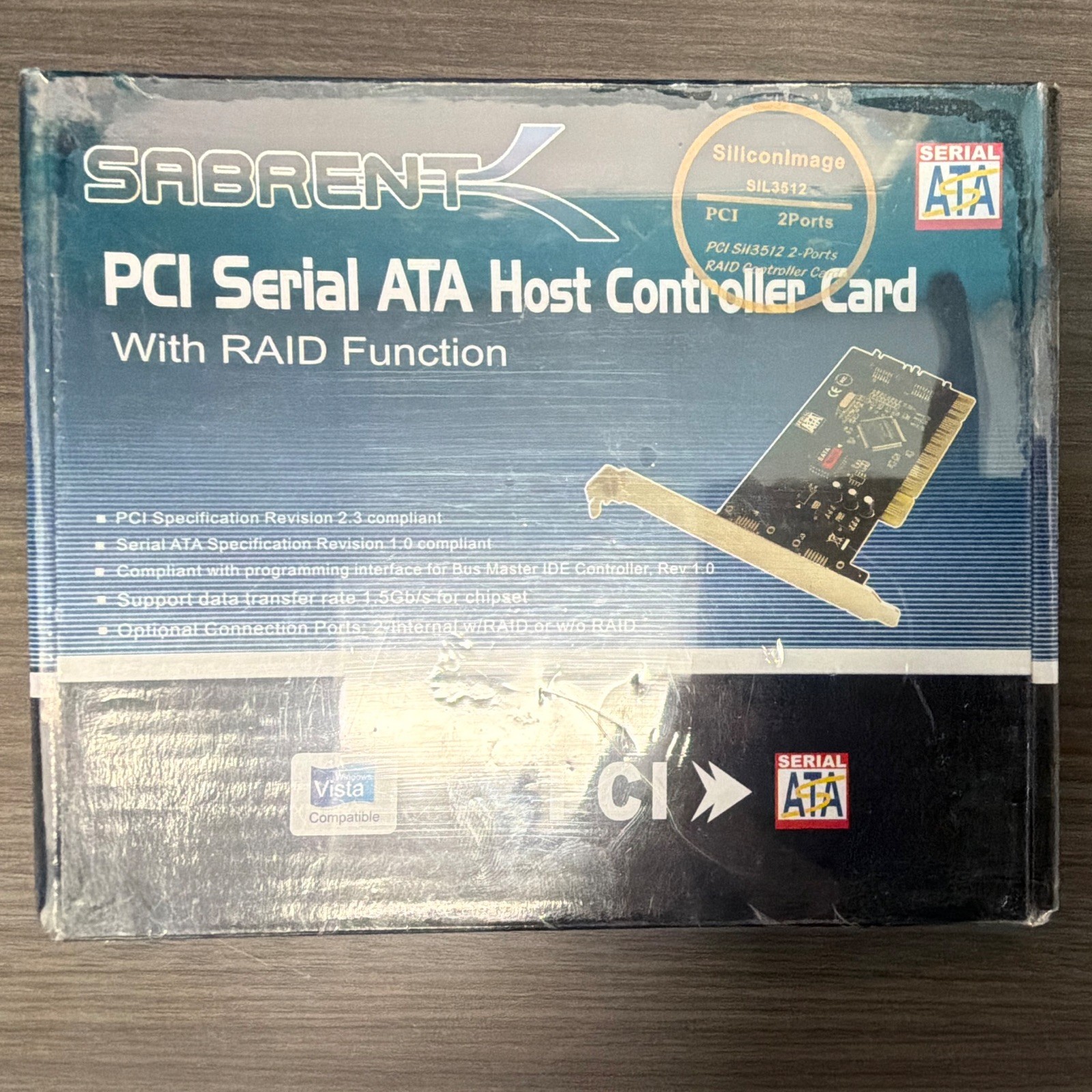 Sabrent PCI RAID Controller Card 2-Port SATA I RAID 0/1 SBT-SRD2
