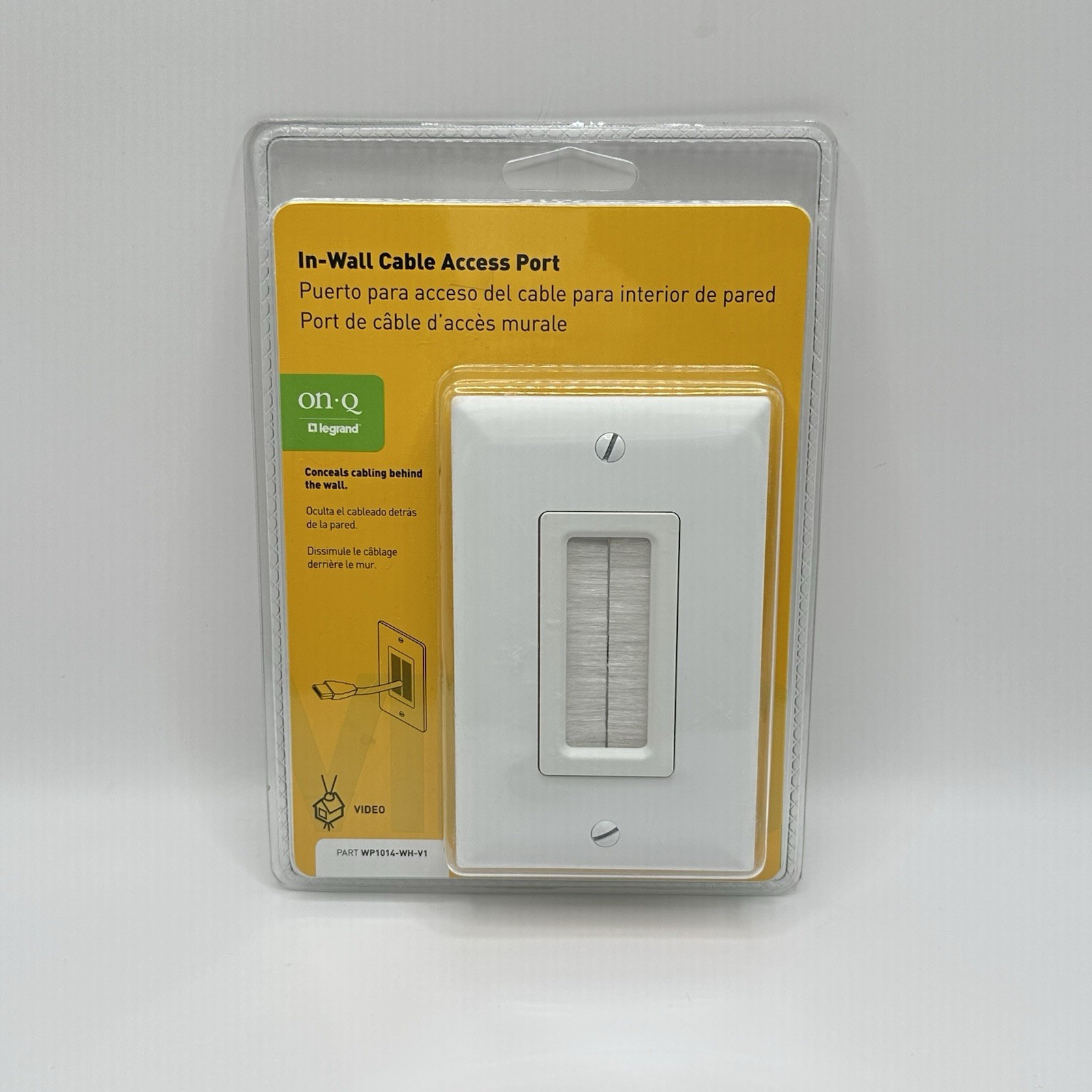On-Q/Legrand Cable Access Wall Plate, White WP1014-WH-V1