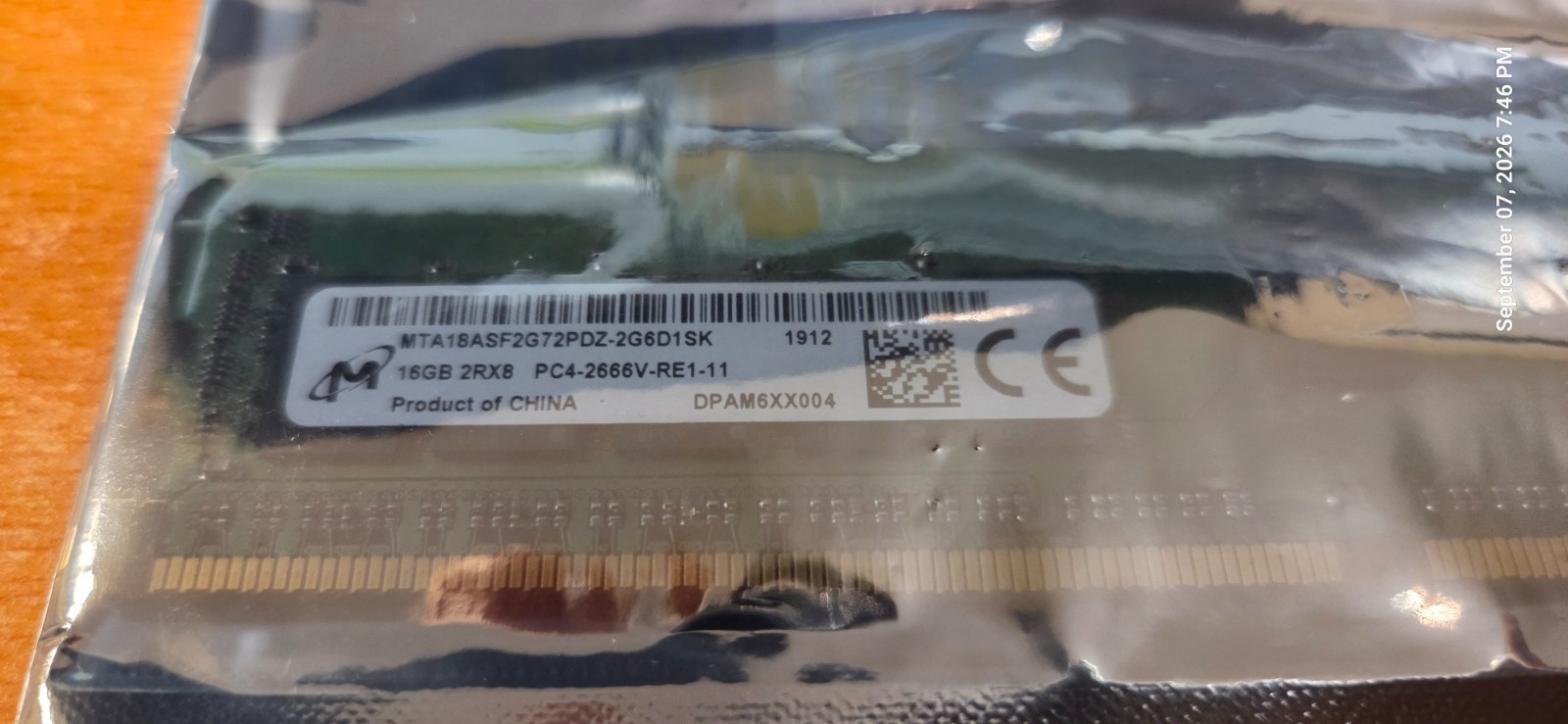 XXIII - [MICRON] MTA18ASF2G72PDZ-2G6D1SK / 16GB 2Rx8 PC4-2666V-RE1-11