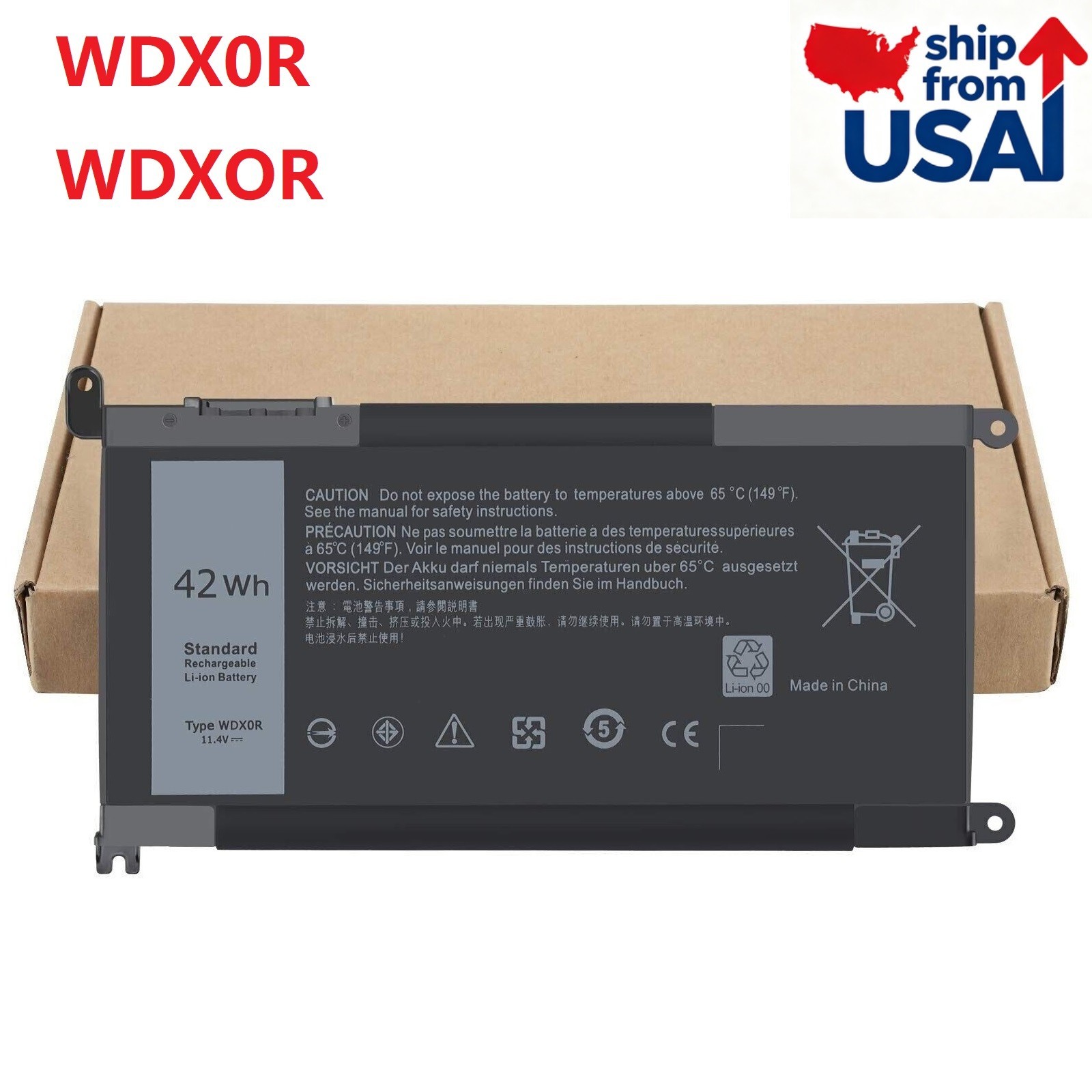 WDX0R WDXOR Battery For DELL Inspiron 42Wh 15 5567 5568 13 5368 7368 7569 7579