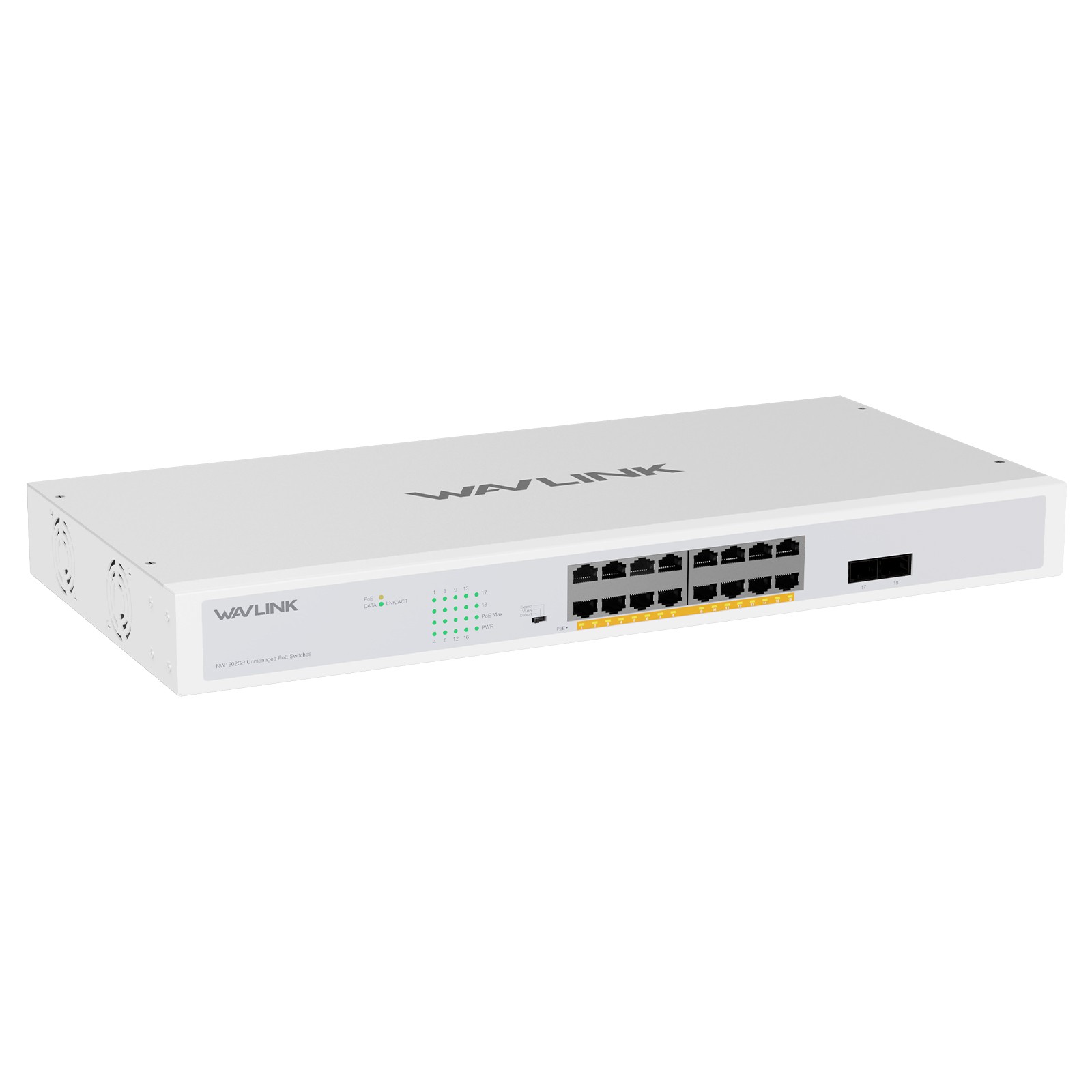 18-Port Full Gigabit Network Switch with 16 PoE+@250W 2x SFP Uplink Gigabit Port