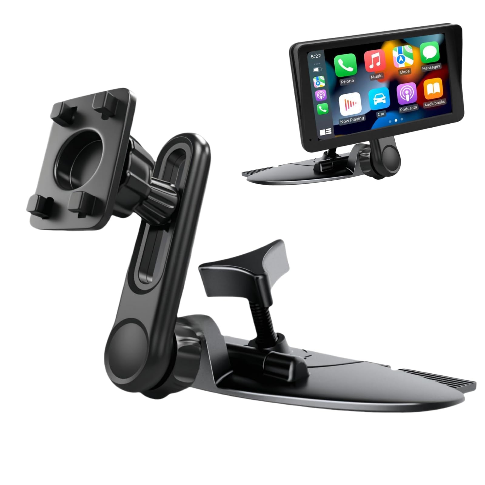Epronic Extended CD Slot Mount for CarPlay Screen Adjustable Arm and black 