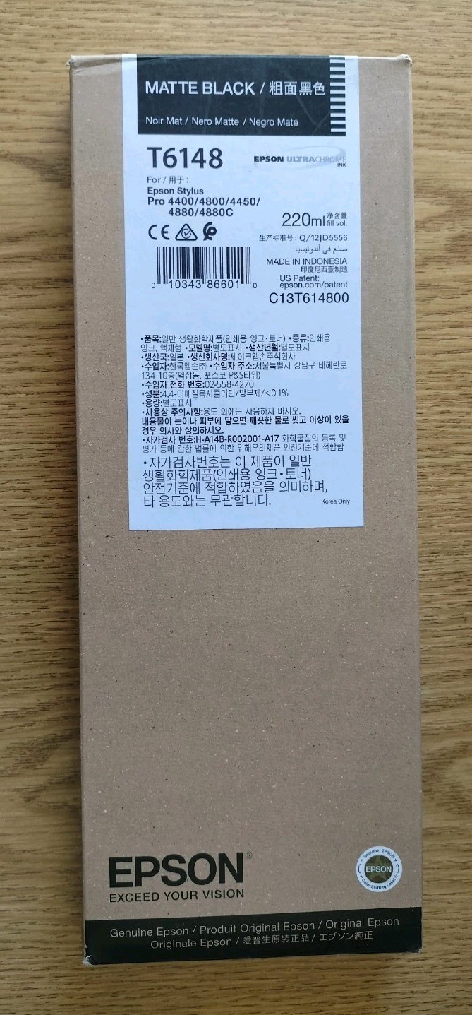 02-2017 NEW GENUINE EPSON T6148 MATTE BLACK 220ml K3 INK STYLUS PRO 4800 4880