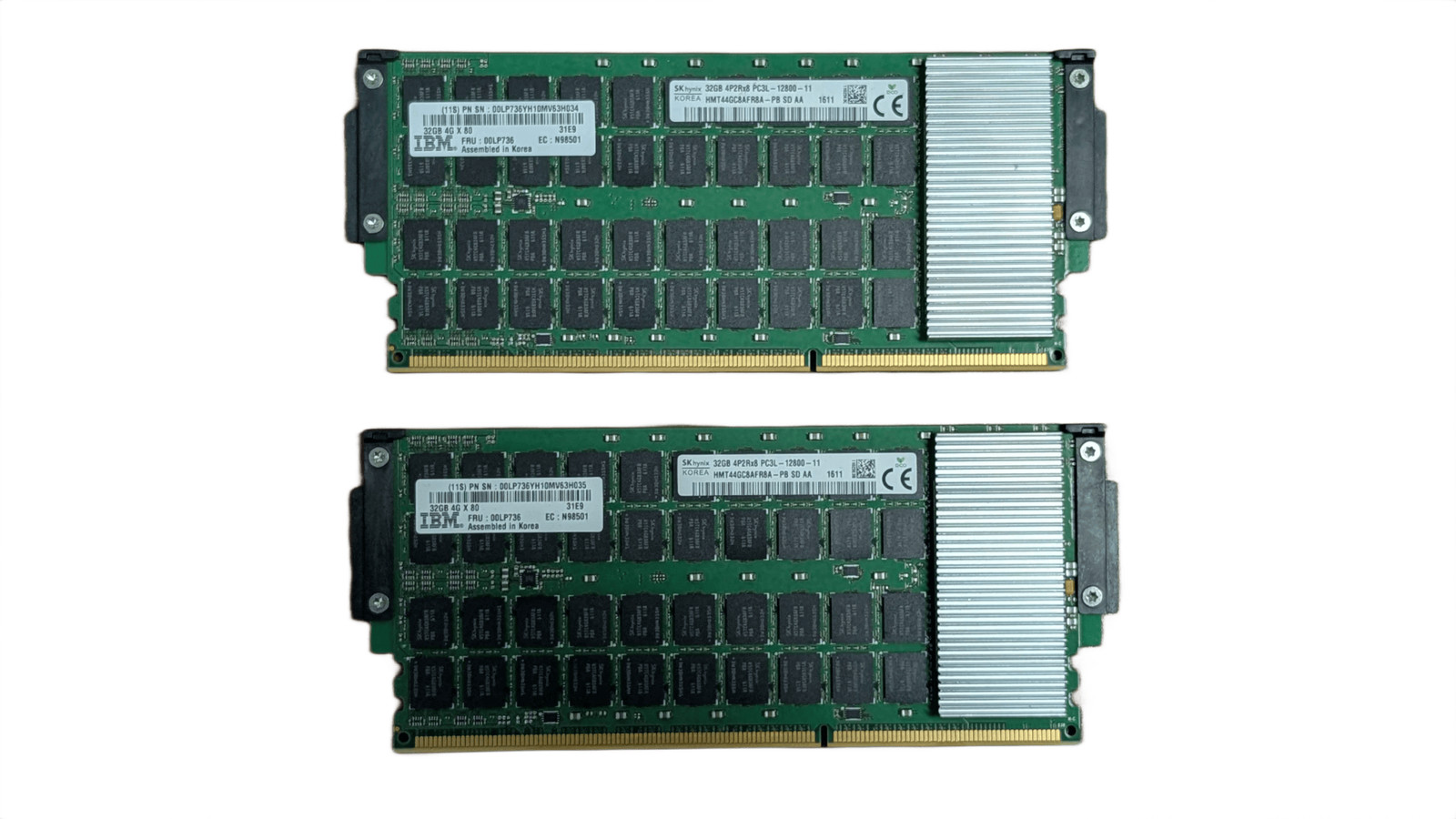 Lot of 2 Hynix HMT44GC8AFR8A 00LP736 32GB 4P2Rx8 DDR3 LDIMM Server Memory
