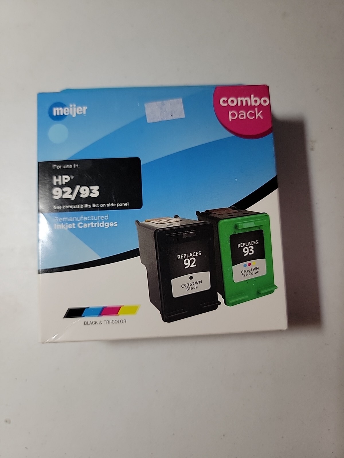 New Sealed HP 92/93 Meijer Remanufactured Inkjet Cartridges Combo Pack