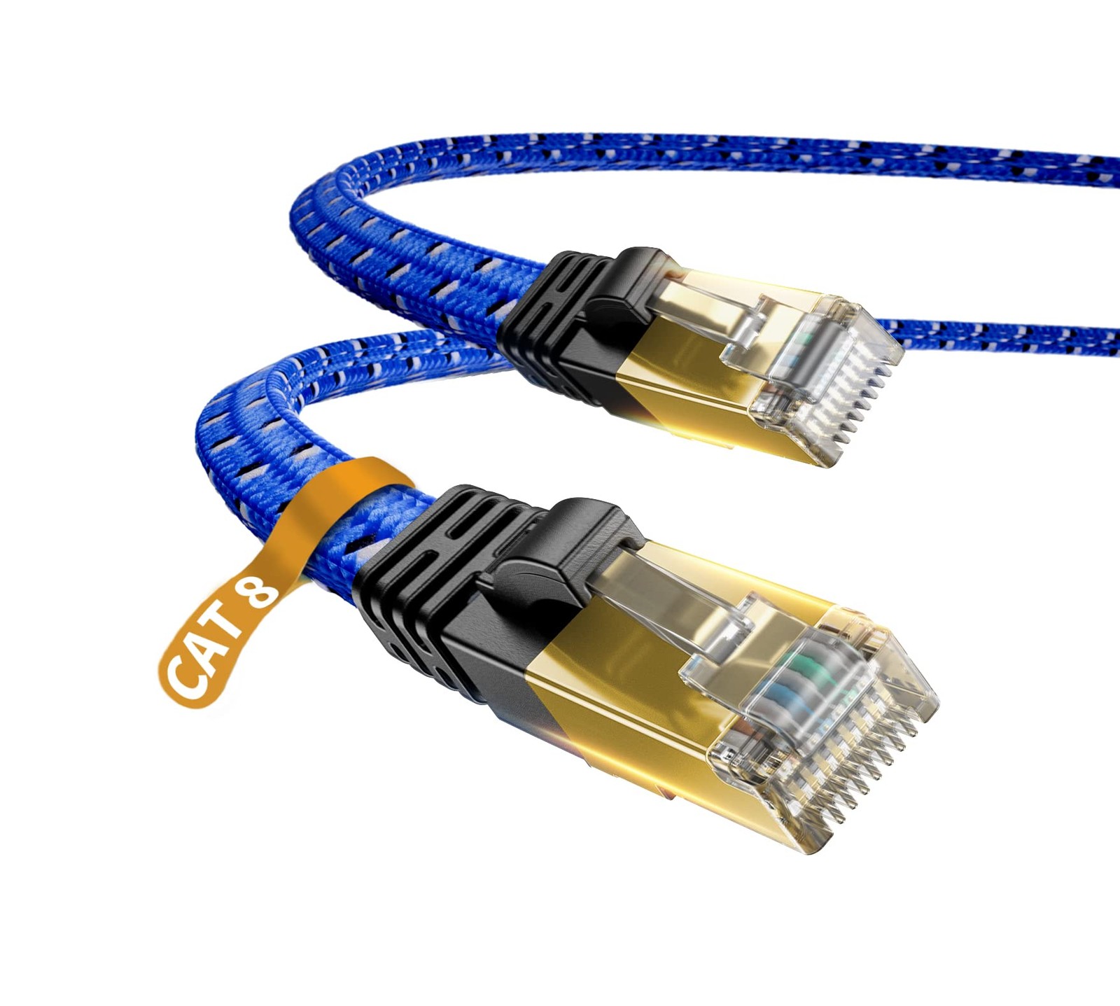 Nylon Braided CAT8 Ethernet Cable - High Speed 100FT 1PACK, Blue