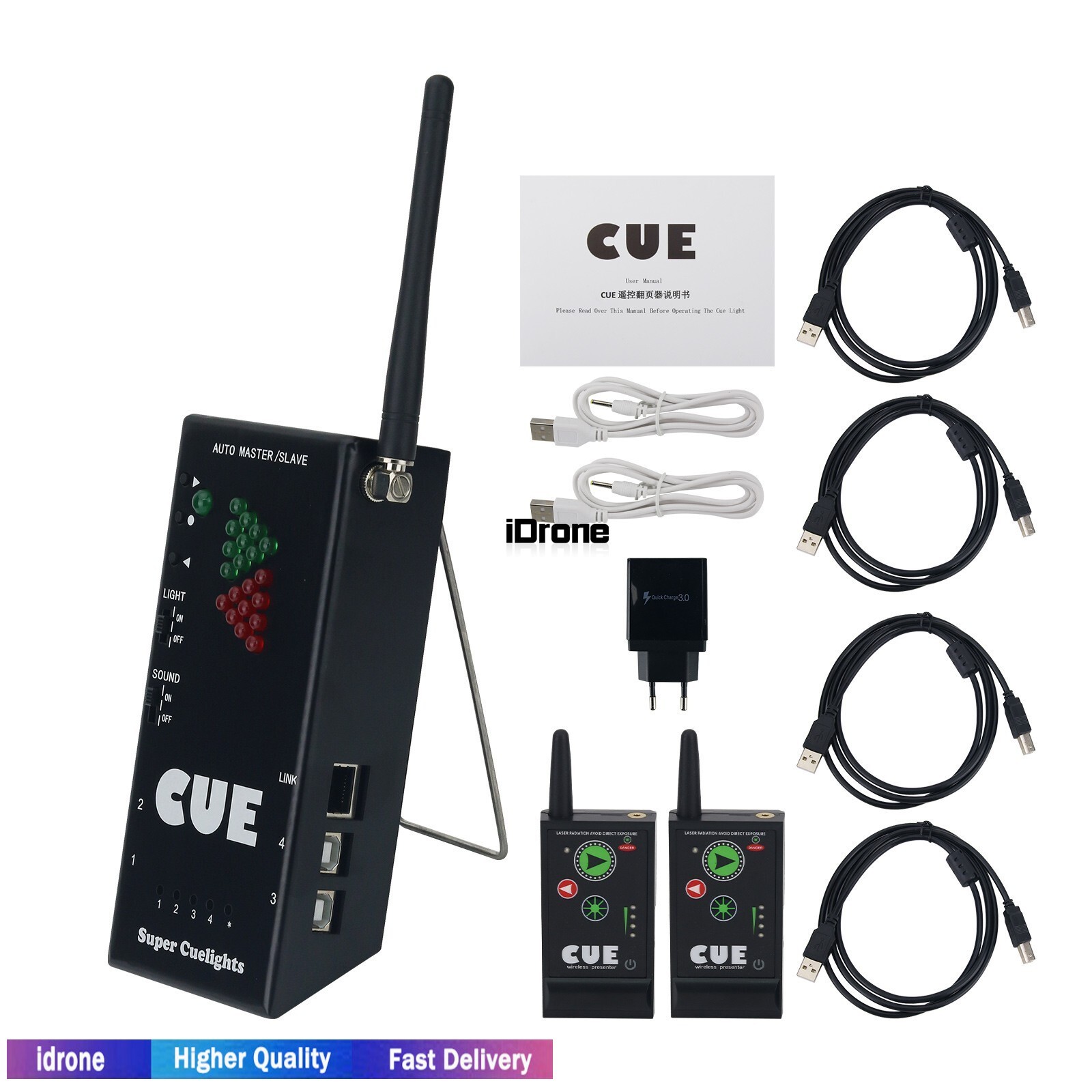Super Cuelight Presenter Remote 1 RX and 2 TX for PowerPoint Presentation NEW