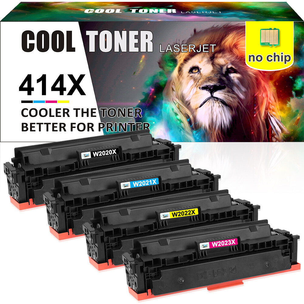 4 x No Chip Compatible with HP 414X W2020X Toner MFP M479fdn M454dw M454dn