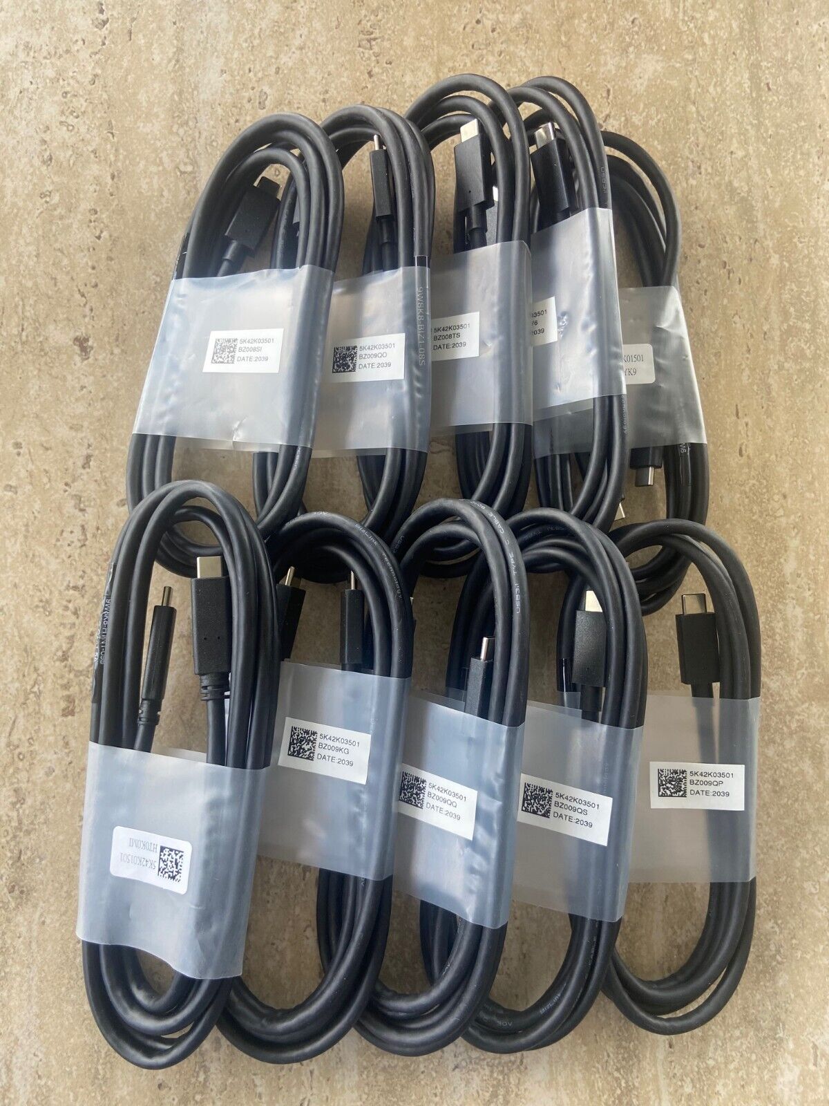 10-Pack of  5k42k01501 DELL USB 3.1 Type C Cable USB-C to USB-C 6 Ft. cable NEW